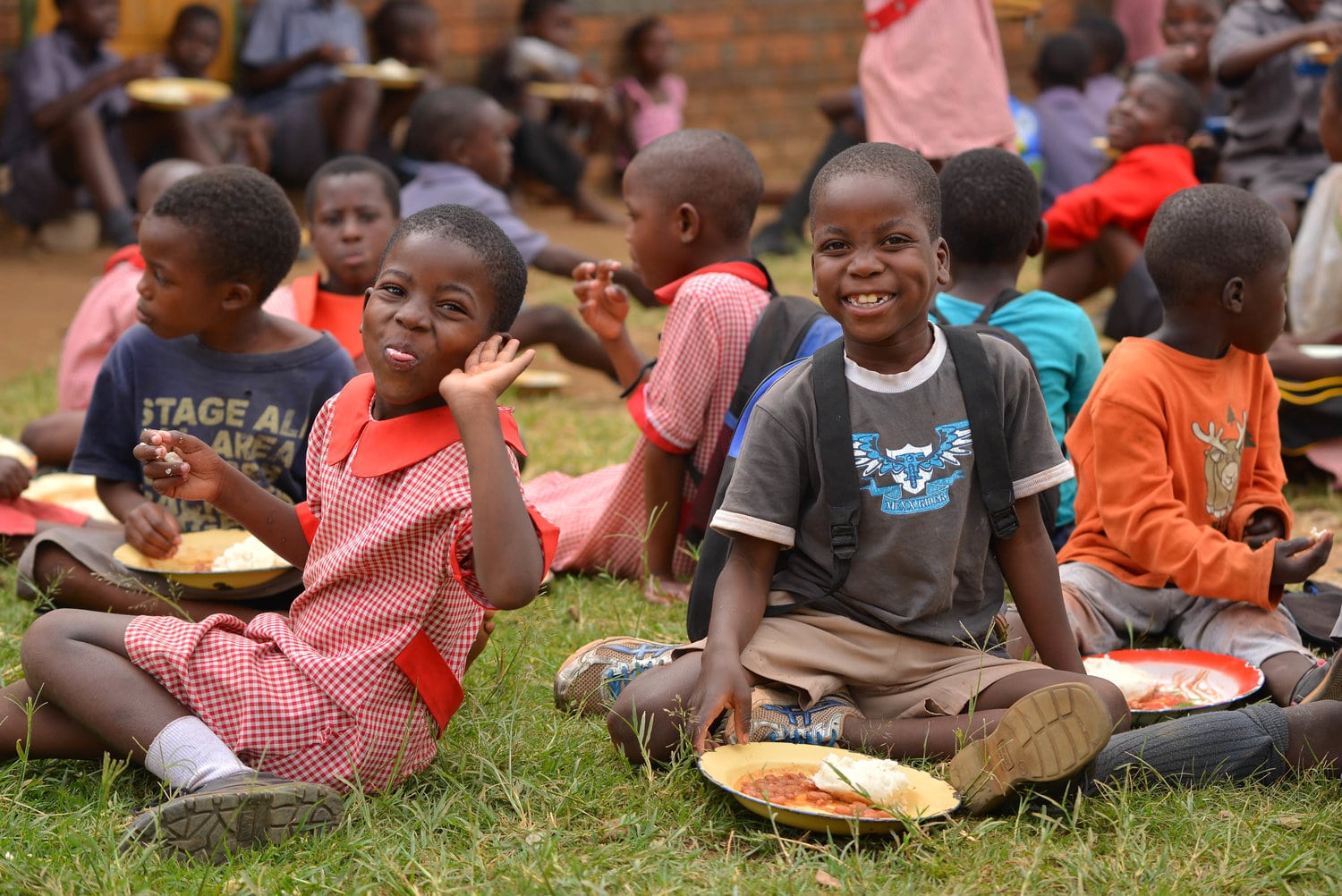 Children sharing a meal together